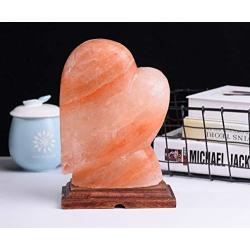 JIC Gem Heart Salt Lamp 7-8 lb Hand Crafted Pink Salt Rock Lamp with Dimmer Switch and Bulbs, Perfect Gift Lamp