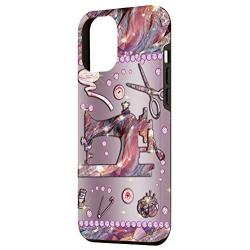 iPhone 12 Pro Max Sewing Metal Pattern Fabric Case