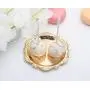 QTKJ 18K Plating Round Heavy Metal Charger Plate, Set of 7 Pieces Mini Cake Plates Metal Wedding Birthday Party Dish Cupcake plates(Gold)
