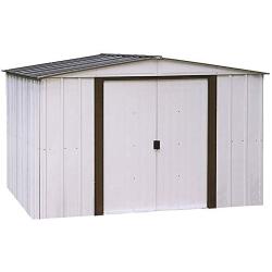 Arrow 10 x 8 Newburgh Eggshell with Coffee Trim Low Gable Electro-Galvanized Steel Storage Shed