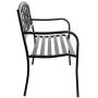 VINGLI 50'' Patio Park Garden Bench Outdoor Metal Benches,Cast Iron Steel Frame Chair Front Porch Path Yard Lawn Decor Deck Furniture Clearance
