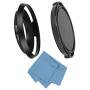 SIOTI Filmy Wide Angle Vented Metal Lens Hood with Cleaning Cloth and Lens Cap Compatible with Leica/Fuji/Nikon/Canon/Samsung Standard Thread Lens