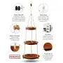 Hanging Fruit Basket 3 Tier - Acacia Wood - Kitchen Storage Organizer - Countertop Space Saver - Heavy Duty Cotton Rope - Adjustable in Height Hanging Fruit Basket 3 Tier - Acacia Wood - Kitchen Storage Organizer - Countertop Space Saver - Heavy Duty Cotton Rope - Adjustable in Height