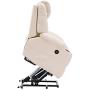 Mcombo Electric Power Lift Recliner Chair Sofa with Massage and Heat for Elderly, 3 Positions, 2 Side Pockets and Cup Holders, USB Ports, Faux Leather 7040 (Medium, Creme White)