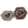 Bezelry 12 Pieces Gothic Flower Art Metal Shank Buttons 18mm (11/16 inch) (Antique Copper)