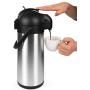 Cresimo 101 Oz (3L) Airpot Thermal Coffee Carafe and Coffee Server/Lever Action/Stainless Steel Insulated Flask / 12 Hour Heat Retention / 24 Hour Cold Retention (Airpot)