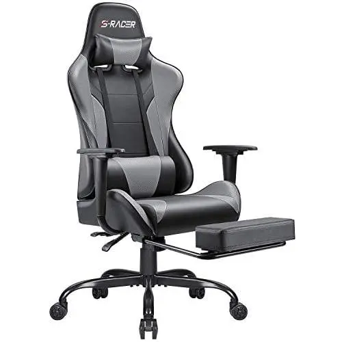 Homall Gaming Chair Computer Office Chair Ergonomic Desk Chair with Footrest Racing Executive Swivel Chair Adjustable Rolling Task Chair (Gray) Homall Gaming Chair Computer Office Chair Ergonomic Desk Chair with Footrest Racing Executive Swivel Chair Adjustable Rolling Task Chair (Gray)