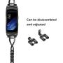 OenFoto Compatible with Gear Fit2 Pro/Fit2 Band, Replacement Alloy Metal Accessories Strap Samsung Gear Fit2 Pro SM-R365/Gear Fit2 SM-R360 Smartwatch-Black