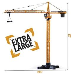 Top Race Metal Diecast Tower Crane Metal Construction Vehicles Model Toy for Kids and Adults 1:50 Scale (TR-134D)