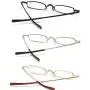 Small Reading Glasses Men Women 3 Pairs Slim Pocket Readers with Pen Metal Case Spring Hinge 3.5 Small Reading Glasses Men Women 3 Pairs Slim Pocket Readers with Pen Metal Case Spring Hinge 3.5