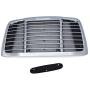 Chrome Front Bumper Hood Grill Radiator Grille with Bug Screen Replacement For Freightliner Cascadia 2008-2016