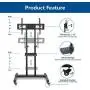 Rfiver Mobile TV Stand Rolling Cart with Tilt Mount/Locking Wheels for 37-80Inch Flat Screen/Curved TVs, Height Adjustable Floor Stand with Laptop Shelf, Portable Outdoor Display Trolley, Extra Tall Rfiver Mobile TV Stand Rolling Cart with Tilt Mount/Locking Wheels for 37-80Inch Flat Screen/Curved TVs, Height Adjustable Floor Stand with Laptop Shelf, Portable Outdoor Display Trolley, Extra Tall