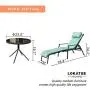 LOKATSE HOME 3 Pieces Outdoor Patio Chaise Lounges Chairs Set Adjustable with Folding Table, Light Blue Cushions LOKATSE HOME 3 Pieces Outdoor Patio Chaise Lounges Chairs Set Adjustable with Folding Table, Light Blue Cushions