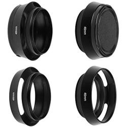 SIOTI Camera Standard Hollow Vented Metal Lens Hood with Cleaning Cloth and Lens Cap Compatible with Leica/Fuji/Nikon/Canon/Samsung Standard Thread Lens