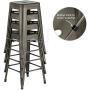 YAHEETECH 30 Inches Metal Bar Stools High Backless Stools Bar Height Stools Patio Furniture Indoor/Outdoor Stackable Kitchen Stools Dining Chair Set of 4