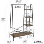 Finnhomy Metal Clothes Garment Rack with 4-Tier Wood Storage Shelves Heavy Duty Accent Furniture for Hanging Clothes/Folding Clothes/ Shoes/ Decors, Freestanding Closet Organizer for Bedroom/ Entryway / Boutiques, Matte Black