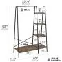 Finnhomy Metal Clothes Garment Rack with 4-Tier Wood Storage Shelves Heavy Duty Accent Furniture for Hanging Clothes/Folding Clothes/ Shoes/ Decors, Freestanding Closet Organizer for Bedroom/ Entryway / Boutiques, Matte Black Finnhomy Metal Clothes Garment Rack with 4-Tier Wood Storage Shelves Heavy Duty Accent Furniture for Hanging Clothes/Folding Clothes/ Shoes/ Decors, Freestanding Closet Organizer for Bedroom/ Entryway / Boutiques, Matte Black