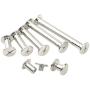 XLX 220PCS(110 Set) M5 7 Species Stainless Flat Head Rivet Hollow Binding Screws  T-Shape Round Docking Rivet Assortment Kit for Scrapbook Album Binding and Leather Repair