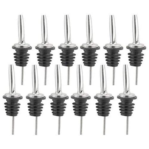 12 Olive Oil Liquor Wine Free Flow Bottle Pourer Dispenser Spouts Stainless Steel Perfect Pour a 285-50