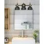 Autelo 3-Light Bathroom Vanity Light Fixture Over Mirror with Black Metal Shade W3700-3 BK