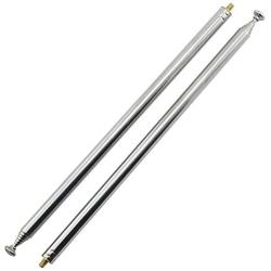 RuiLing 2-Pack M3 Male Thread 7 Section AM FM Radio Universal Antenna for Radio TV Electric Toys, Telescopic Replacement Antenna Aerial, Stainless Steel Material, Stretched Length 98cm 38.5 Inch