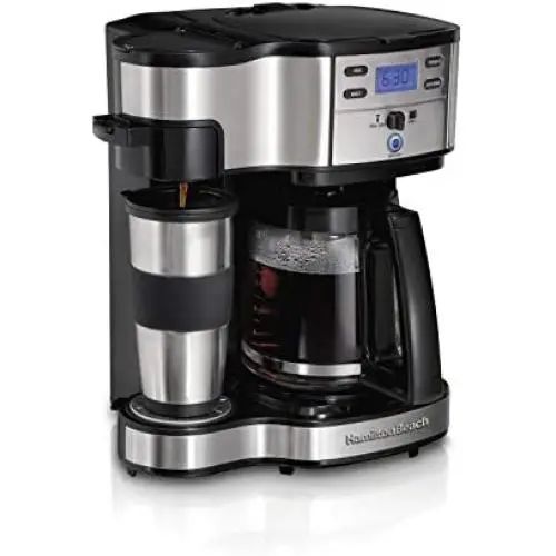 Hamilton Beach 2-Way Brewer Coffee Maker, Single-Serve and 12-Cup Pot, Stainless Steel (49980A), Carafe Hamilton Beach 2-Way Brewer Coffee Maker, Single-Serve and 12-Cup Pot, Stainless Steel (49980A), Carafe