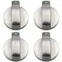 Gas Stove Knob, 4 PCS Metal 6mm Silver Gas Stove Control Knobs Adaptors Oven Switch Cooking Surface Control Locks