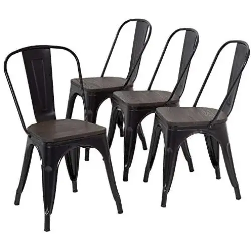Metal Dining Chairs Set of 4 Patio Chairs Furniture Indoor Outdoor Chairs Kitchen Metal Chairs Stackable Chair Tolix Side Bar Chairs Wooden Seat 18 Inch Seat Height Restaurant Chair Metal Dining Chairs Set of 4 Patio Chairs Furniture Indoor Outdoor Chairs Kitchen Metal Chairs Stackable Chair Tolix Side Bar Chairs Wooden Seat 18 Inch Seat Height Restaurant Chair