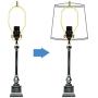 Ladash 2 PCS 8 Inch Lamp Harp Holder Lamp Shade Harp with Light Saddle Base and Ball Lamp Finial Screw for Table and Floor Lamps (Brass, 2 Pack)