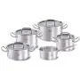 Fissler OPC Stainless Steel Cooking-Pot-Set, Compatible Stovetops: Induction, Gas, Electric, with Metal-Lid, 9-Piece, Black Fissler OPC Stainless Steel Cooking-Pot-Set, Compatible Stovetops: Induction, Gas, Electric, with Metal-Lid, 9-Piece, Black