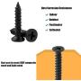 M5 x 1.2 Flat Head Phillips Wood Screw, Origa Xylan Coated 304 Stainless Steel Self Tapping Screws, (100-Pack,Black)