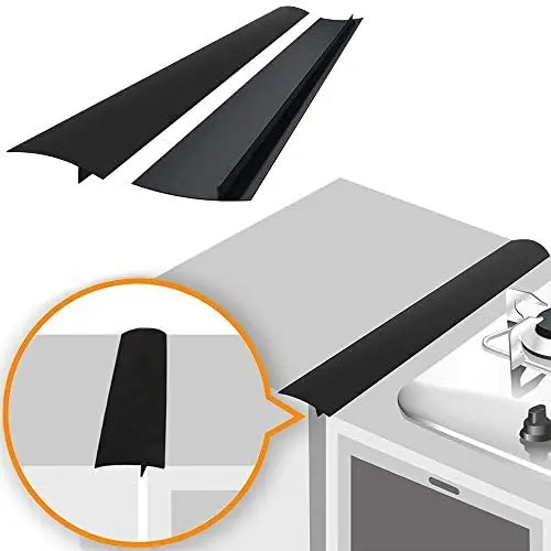 Lindas Silicone Stove Gap Covers (2 Pack), Heat Resistant Oven Gap Filler Seals Gaps Between Stovetop and Counter, Easy to Clean (21 Inches, Black) Lindas Silicone Stove Gap Covers (2 Pack), Heat Resistant Oven Gap Filler Seals Gaps Between Stovetop and Counter, Easy to Clean (21 Inches, Black)