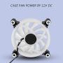 LED Case Fan, Ultra-Low Vibration Noise Light Weight Cooling Fan, for PC Heatsink CPU Heatsink(Transparent)