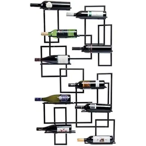 Mid Century Wall Mount Wine Rack - 10 Bottle, Large Metal Wine Rack, Modern Design, Wine Storage, Wall Decor Mid Century Wall Mount Wine Rack - 10 Bottle, Large Metal Wine Rack, Modern Design, Wine Storage, Wall Decor