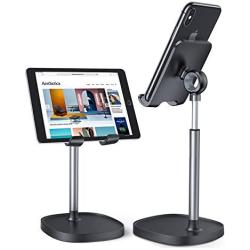 Cell Phone Stand, Angle Height Adjustable LISEN Phone Stand For Desk, Thick Case Friendly Phone Holder Stand For Desk, Compatible with All Mobile Phones,iPhone,Switch,iPad,Tablet(4-10in)