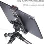 Metal iPad Holder for Tripod Mount Adapter , 1/4'' Screw, Acra Swiss Rail Mount, Fits iPad 1,2,3,4 Mini Air Pro,Universal Tablet Clamp