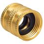 Breezliy Garden Hose Connector Adapter,2-Pack Couple 3/4 Inch GHT End Connector Fitting,Industrial Metal Brass Garden Hose to Pipe NPT Fitting Connect with 4 Washers