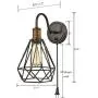 Dazhuan Polygon Metal Cage Wall Lights with On/Off Switch Plug-in Wall Sconce Set of 2 Dazhuan Polygon Metal Cage Wall Lights with On/Off Switch Plug-in Wall Sconce Set of 2