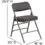 Flash Furniture HERCULES Series Premium Curved Triple Braced & Double Hinged Gray Fabric Metal Folding Chair
