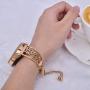 VIGOSS Metal Bracelet Compatible with Galaxy Watch 42mm Bands Rose Gold Women 20mm Luxury Stainless Steel Jewelry Floral Hollow Bangle for Samsung Galaxy Watch 42mm R810/Galaxy Watch Active 40mm R500