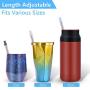 Reusable Straws Telescopic Metal Travel Straws - Anpro Stainless Steel Drinking Straws, Portable Collapsible Straw with Case & Key chain & Cleaning Brush, 3 Pack