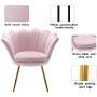 Chairus Living Room Chair, Mid Century Modern Retro Leisure Velvet Accent Chair with Golden Metal Legs, Vanity Chair for Bedroom Dresser, Upholstered Guest Chair(Light Pink)