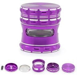 Fengli High-end 2.5 Inch 5 Part Metal Herb Grinder,Larger Spice Grinder with Perfect Pollen Catcher System,Removable Mess Screen(Easy to Clean)&Pollen Scraper,Purple …