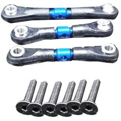 Facibom 3Pcs Metal Steering Tie Rod Link Rod for TT02 TT02T 1/10 RC Car Parts Accessories,Blue