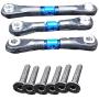 Facibom 3Pcs Metal Steering Tie Rod Link Rod for TT02 TT02T 1/10 RC Car Parts Accessories,Blue