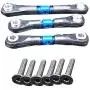 Facibom 3Pcs Metal Steering Tie Rod Link Rod for TT02 TT02T 1/10 RC Car Parts Accessories,Blue