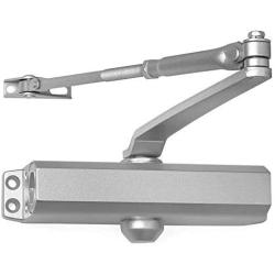 Medium Duty Commercial Door Closer - LYNN HDWR Model # LH6003 (US26D Aluminum) Surface Mounted, Cast Aluminum - UL 3 Hour Fire Rated, Size 3 for Residential and Light Commercial Doors