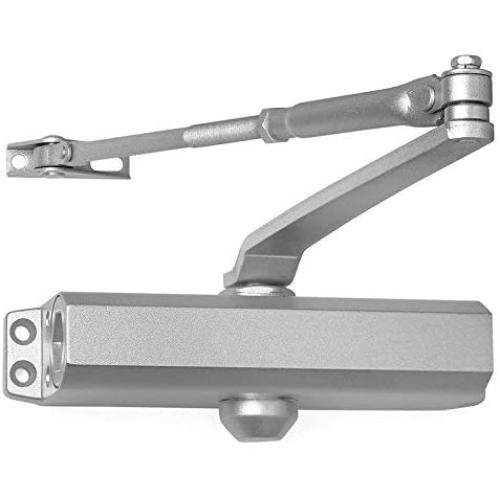 Medium Duty Commercial Door Closer - LYNN HDWR Model # LH6003 (US26D Aluminum) Surface Mounted, Cast Aluminum - UL 3 Hour Fire Rated, Size 3 for Residential and Light Commercial Doors