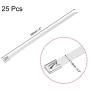 uxcell 100mmx7.9mm Stainless Steel Cable Zip Ties Metal Exhaust Wrap 25pcs