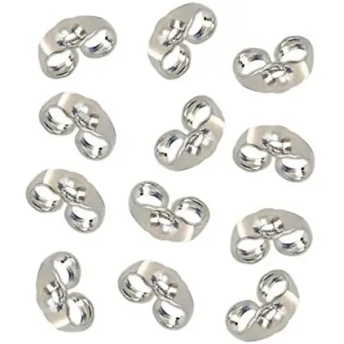 12pcs/6 Pairs 925 Sterling Silver Earring Backs Replacement Secure Ear Locking for Stud Earrings Ear Nut for Posts, 5x6mm